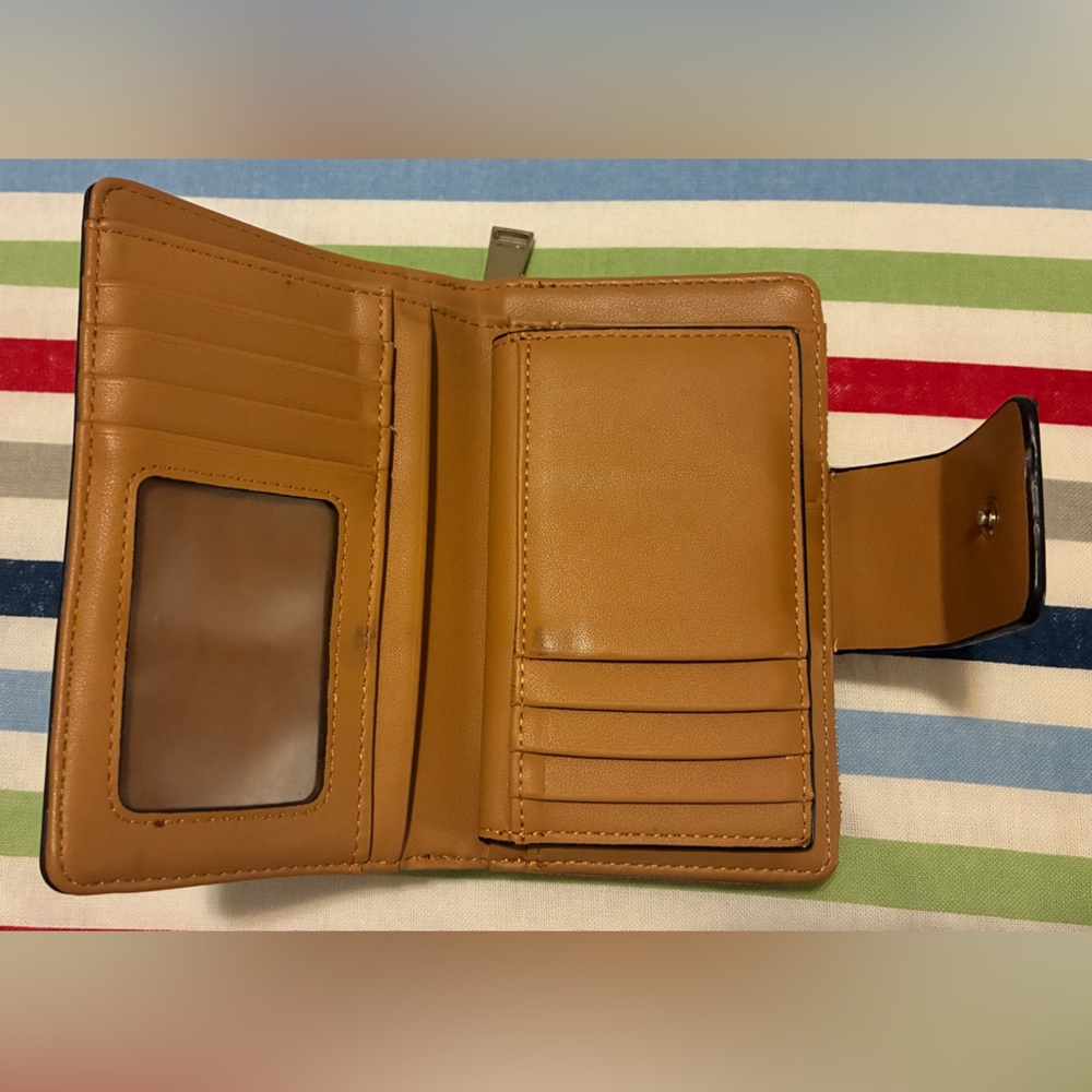 Tan Wallet with multiple compartments
